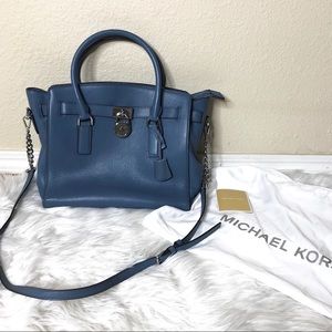 Michael Kors blue medium Hamilton bag